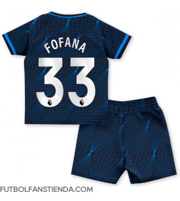 Chelsea Wesley Fofana #33 Segunda Equipación Niños 2023-24 Manga Corta (+ Pantalones cortos)